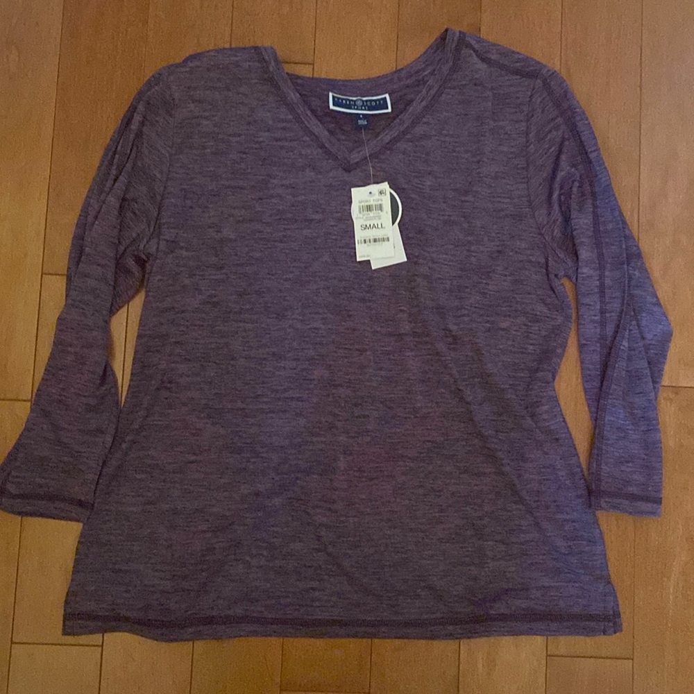 Karen Scott Women’s Small Purple Moisture Wicking Long Sleeves Shirt